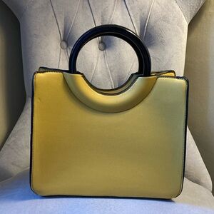 NWOT Yellow Handbag with Black Handles
